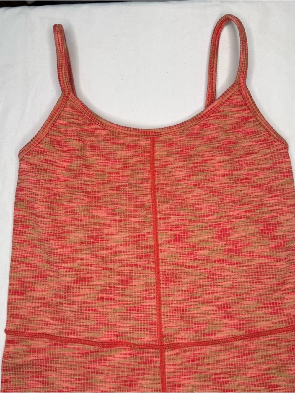 JoyLab heathered coral/orange-pink blend Open Back Bodysuit Romper - Picture 3 of 16